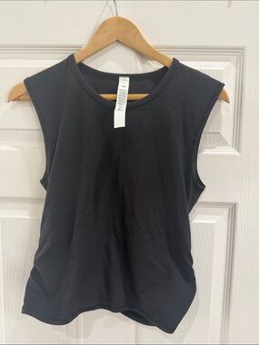 lululemon athletica all it takes twist back tank Black Ribbed Crewneck Tank